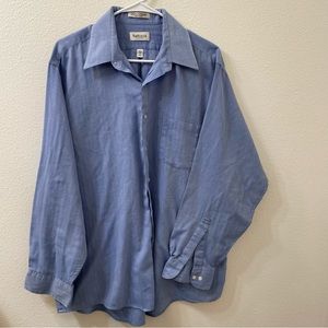 Can heusen button down shirt blue 17